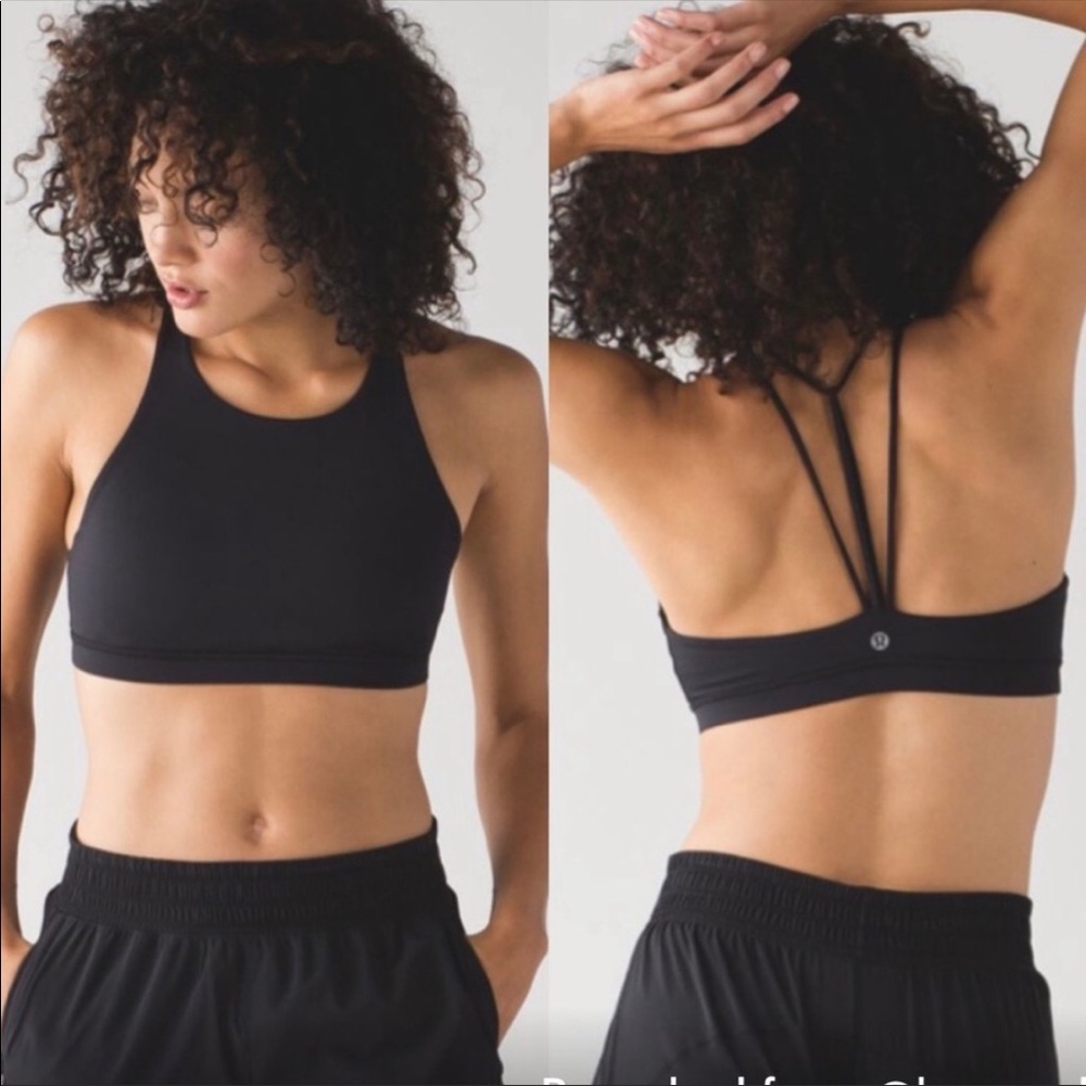 Lululemon High Neck Trinity Sports Bra, Black, Size 4